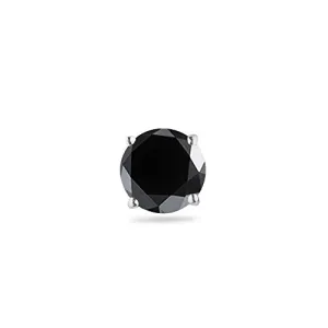 1.00 Ct of 5.65-6.37 mm Round AA Black Diamond Mens Stud Earring in Platinum {DIAMOND APPRAISAL INCLUDED}