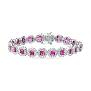 14K 4.16CT DIAMOND  RUBY BRACELET