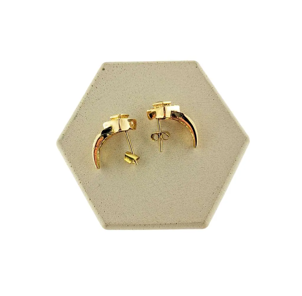 18kt yellow gold ruby and diamond earring
