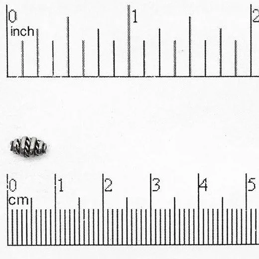 8mm x 5mm Inlaid Rope Spiral Bead - Made of Pewter - Sold Individually - CBS1916