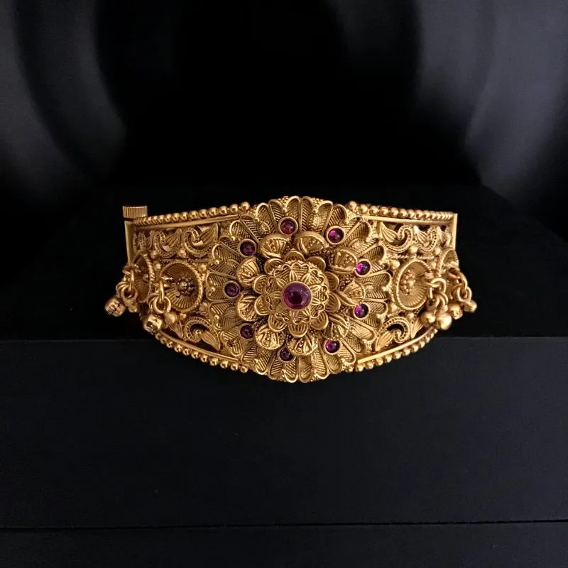 Antique Gold finish Ruby Bracelet