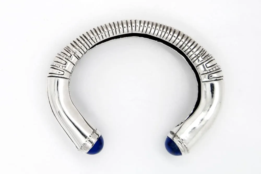 Black Cuff Bracelet: Sterling Silver Gothic Architectural Bracelet