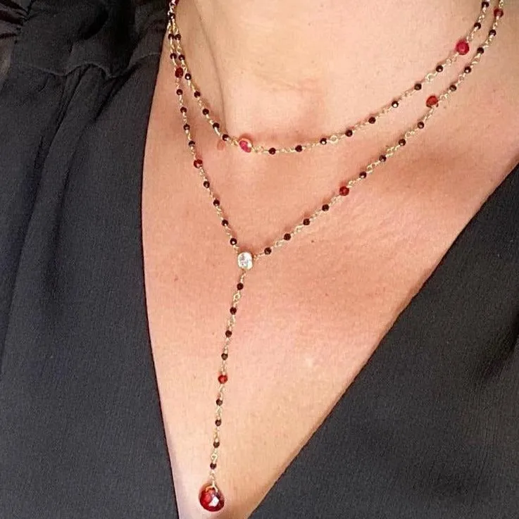 Black Spinel Choker with Ruby