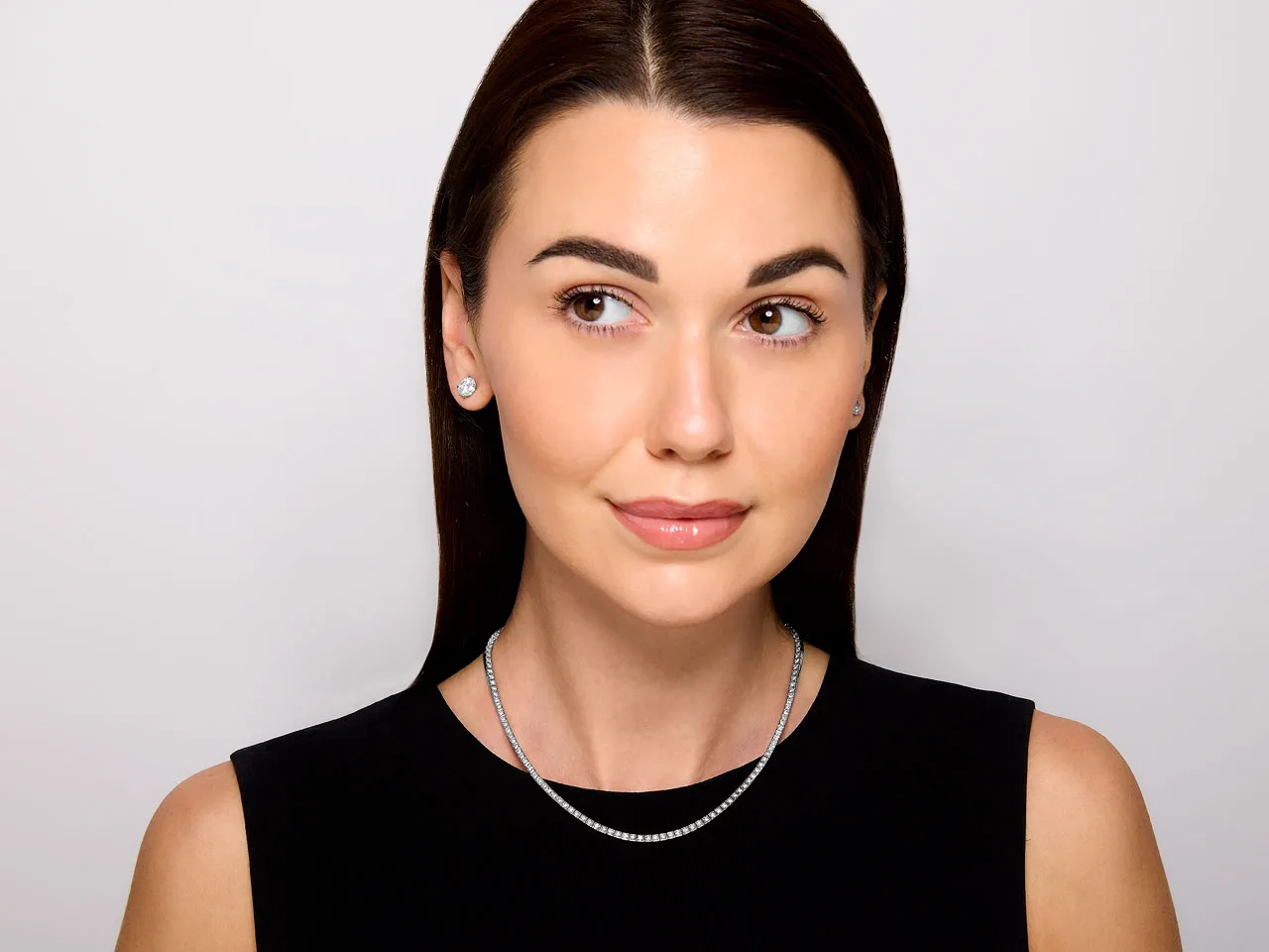 Diamond Rivière Necklace in 18K White Gold