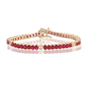 Eight to One Ruby & Baguette Ovals CZ Tennis Bracelet