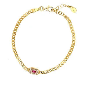 Emerald Cut Cuban link Bracelet