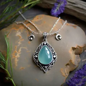 Freya Star Aquamarine Moon Necklace