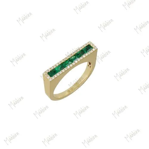 Gold Diamond Emerald Ring