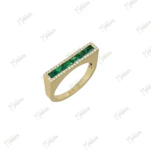 Gold Diamond Emerald Ring