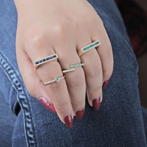 Gold Diamond Emerald Ring