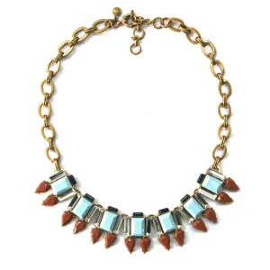 J Crew Necklace, Blue, Brown