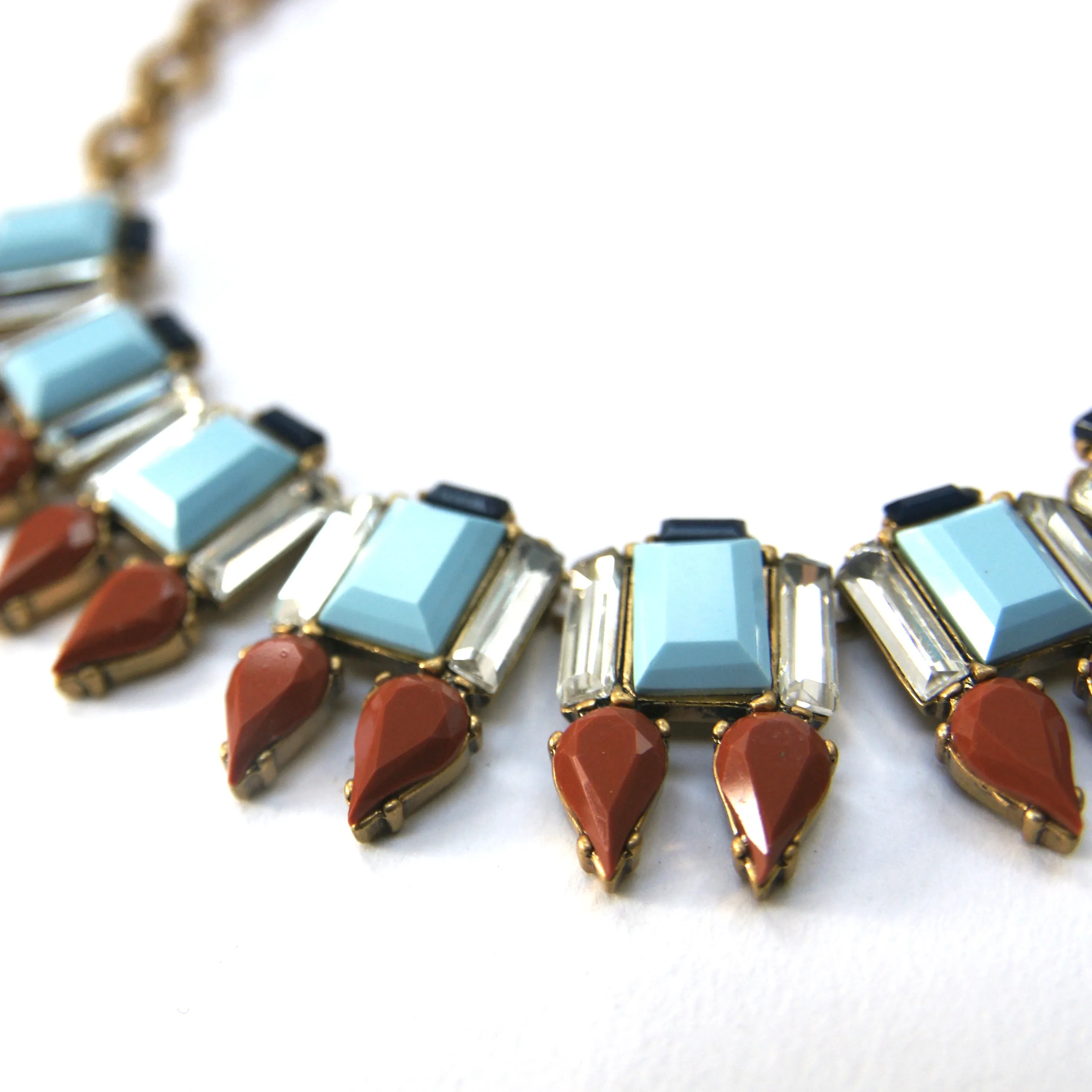 J Crew Necklace, Blue, Brown