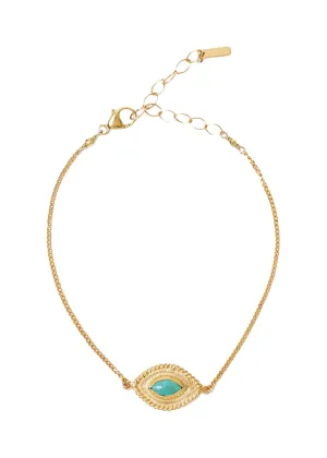 Mariya evil eye bracelet in gold turquoise
