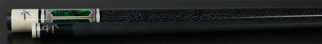 Meucci 2020 Gray - Green Pearl - Black/White Wrap Pool Cue with Carbon Shaft - 2020GYGRBKWHC - DIS