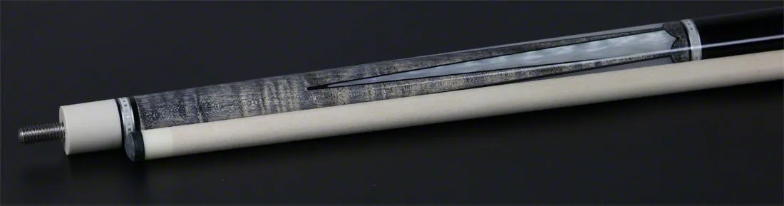 Meucci 2020 Gray - Mother of Pearl - Black Wrap Pool Cue with Pro Shaft - 2020GYMOPBKP