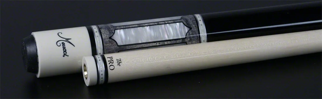 Meucci 2020 Gray - Mother of Pearl - Black Wrap Pool Cue with Pro Shaft - 2020GYMOPBKP