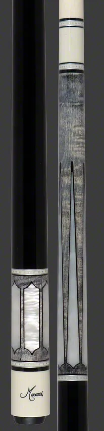 Meucci 2020 Gray - Mother of Pearl - Black Wrap Pool Cue with Pro Shaft - 2020GYMOPBKP