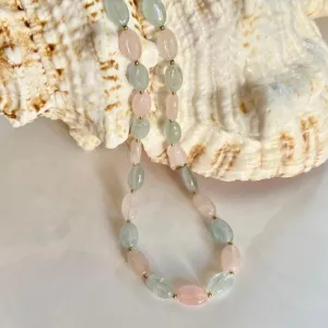 Morganite and Aquamarine Nugget Necklace