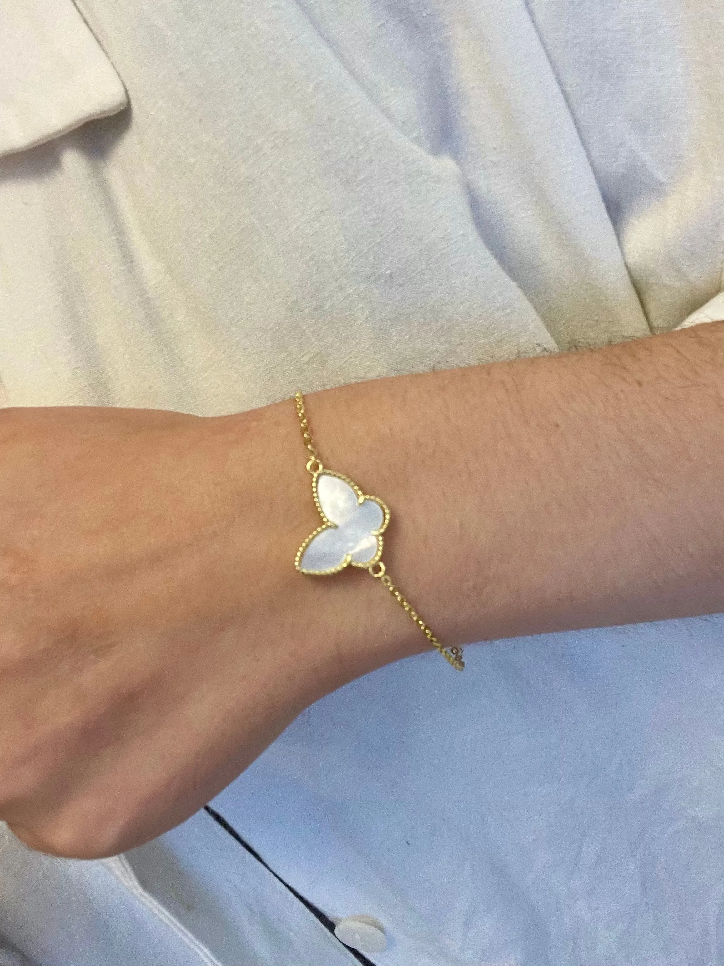 Mother Of Pearl Butterfly Bracelet