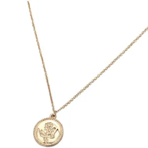 N1226 Gold Rose Embossed Necklace with FREE Earrings