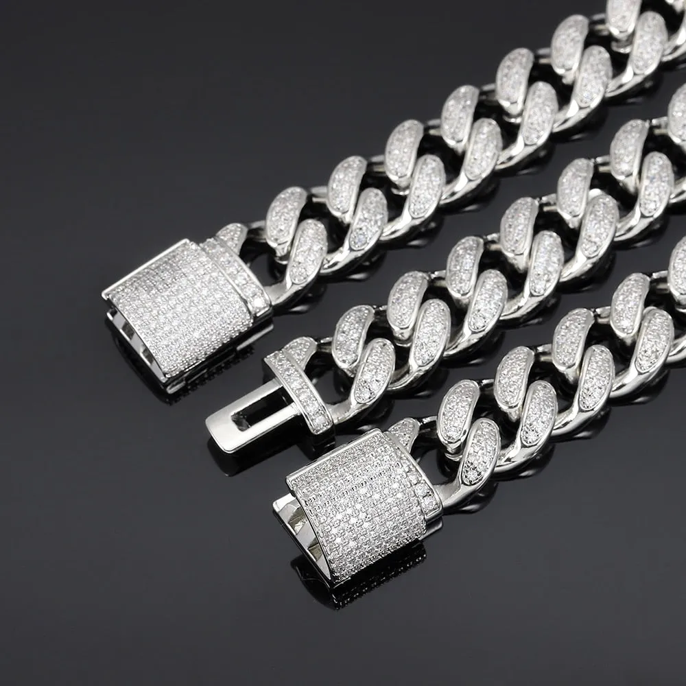 Necklace bracelet Hip Hop Men Maimi Cuban Link Chain
