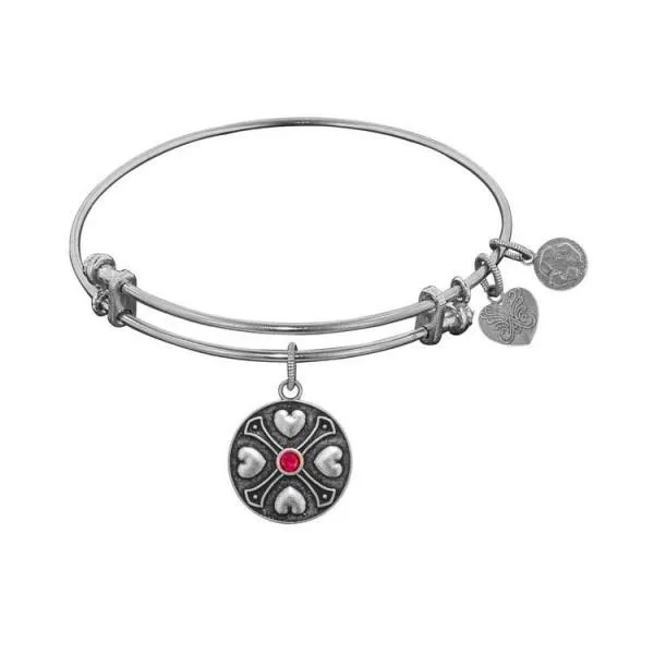 Ruby Birthstone Angelica Charm Bangle