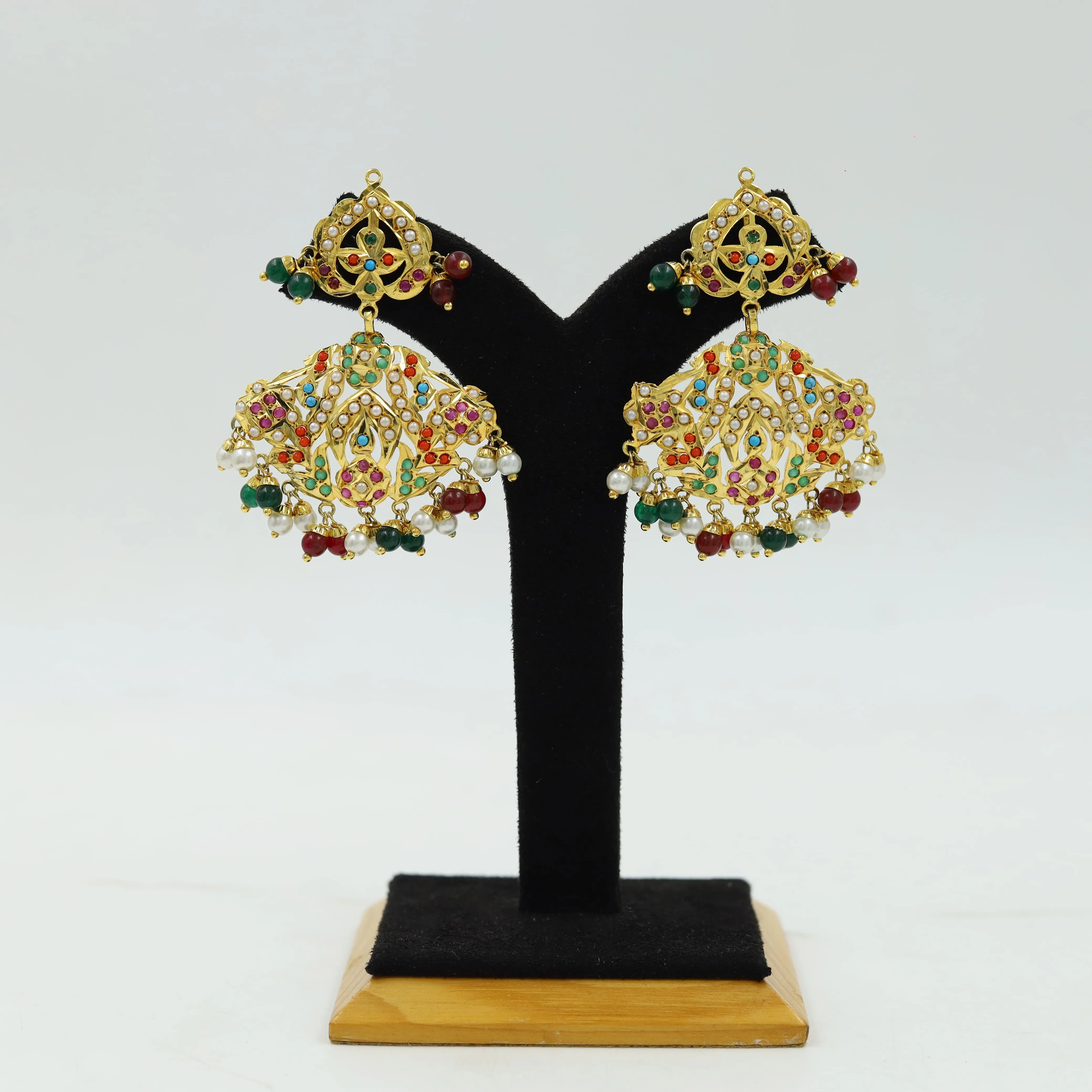 Ruby Green Jadau Necklace Set 19209-6391