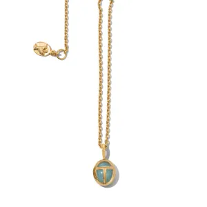Scarab Amulet, Small, Aquamarine, Gold