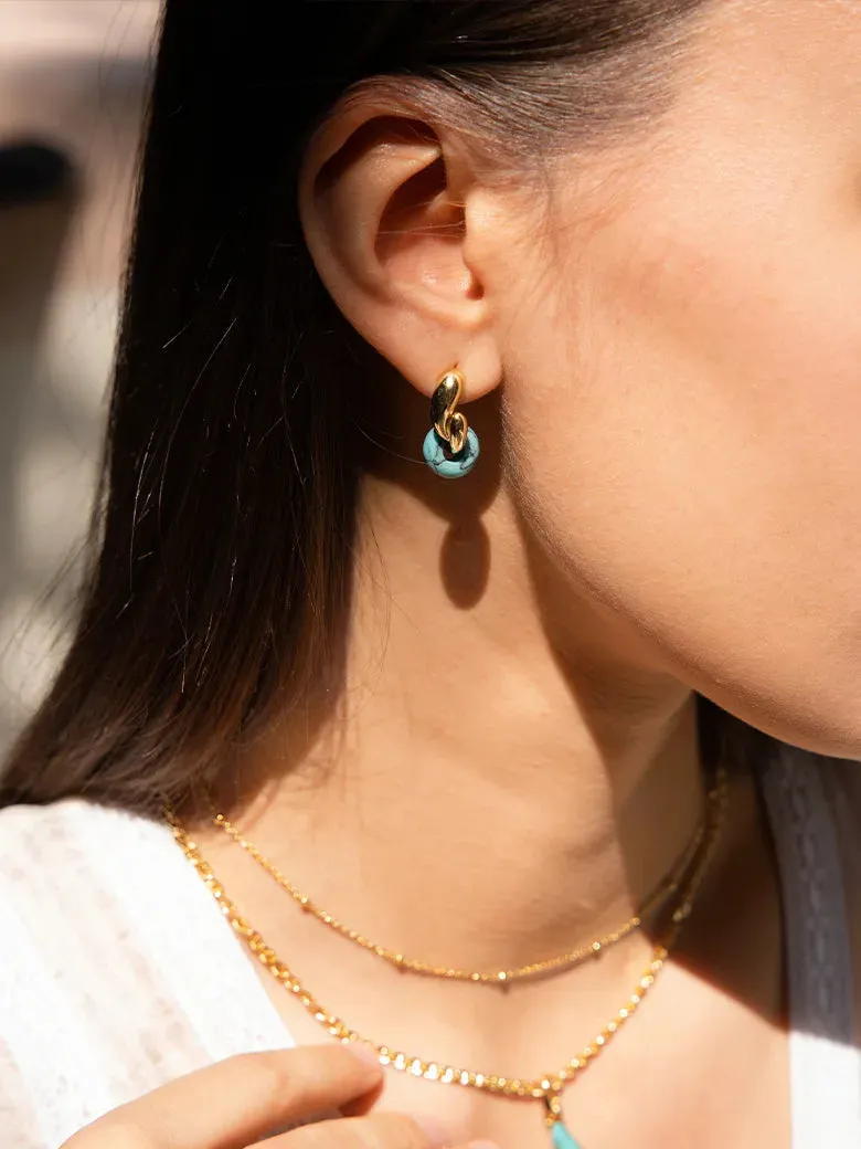 Totem Turquoise Paisley Dangle Earrings
