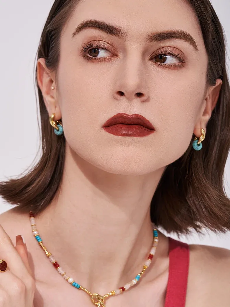 Totem Turquoise Paisley Dangle Earrings