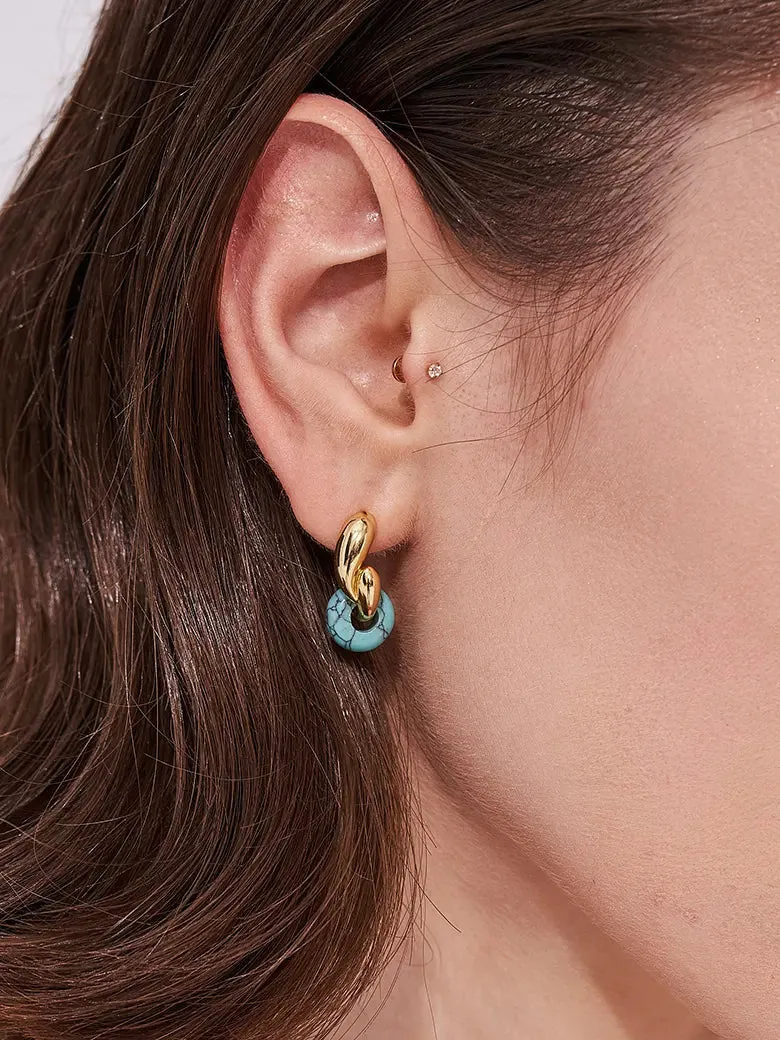 Totem Turquoise Paisley Dangle Earrings