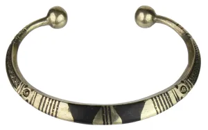 Tuareg Double Inlay Etched Metal Bracelet, heavier
