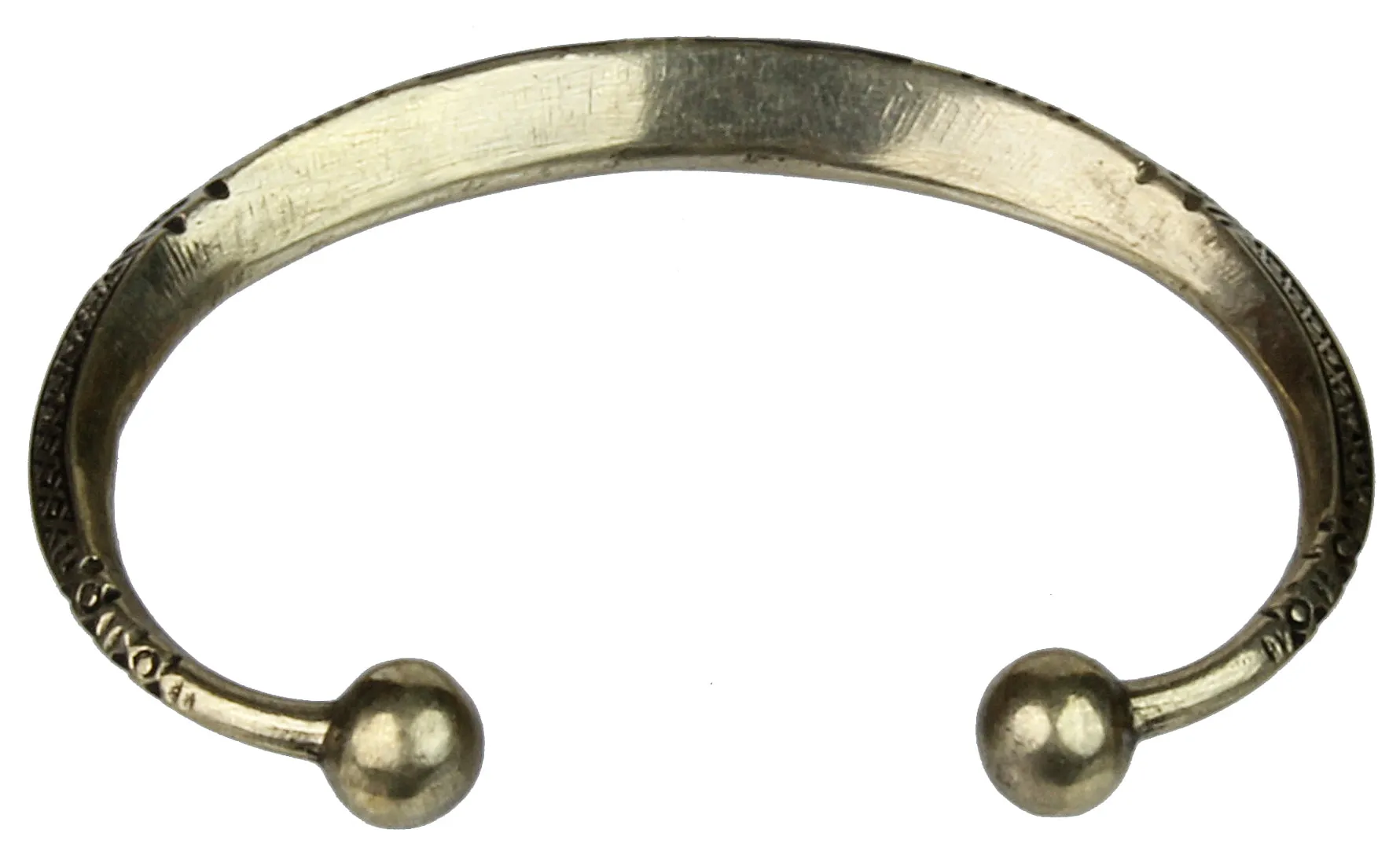 Tuareg Double Inlay Etched Metal Bracelet, heavier