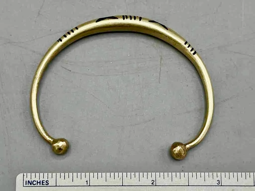 Tuareg Double Star Inlay Brass Bracelet - Slightly Imperfect
