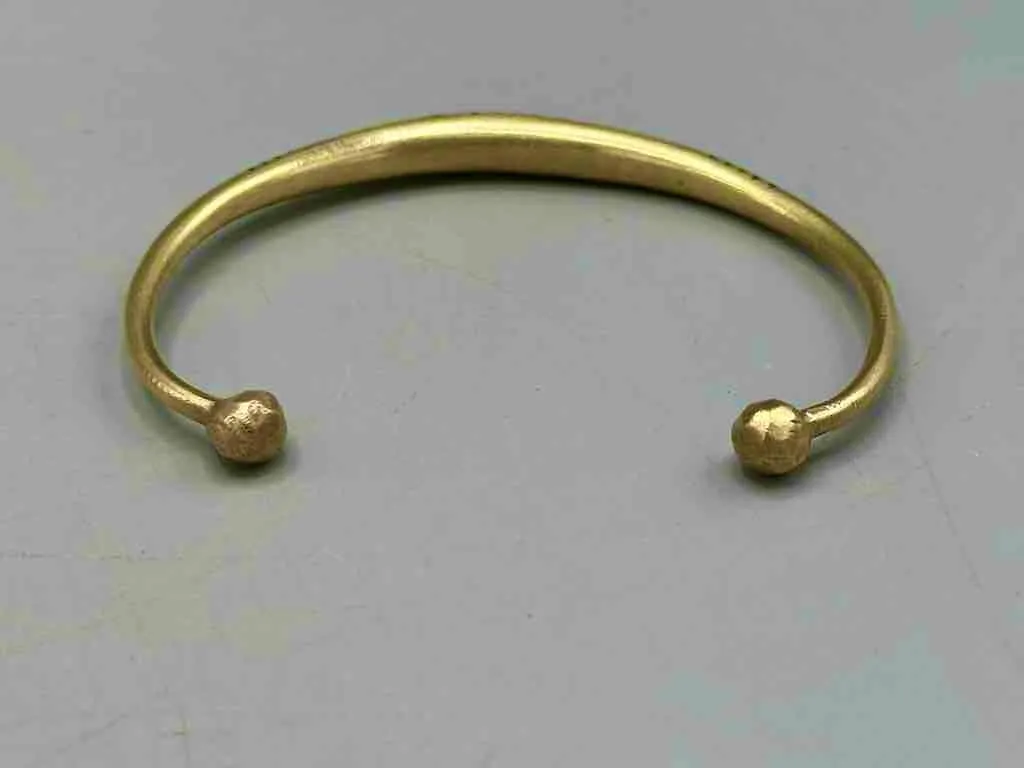 Tuareg Double Star Inlay Brass Bracelet - Slightly Imperfect