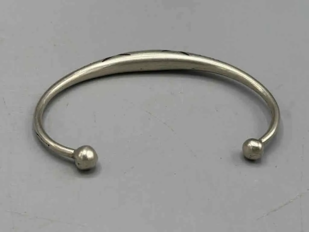 Tuareg Double Star Inlay Coin Silver Bracelet