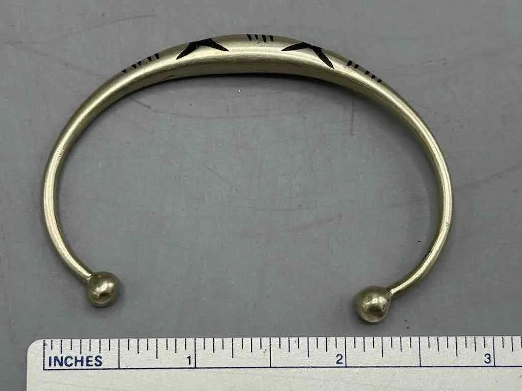 Tuareg Double Star Inlay Coin Silver Bracelet