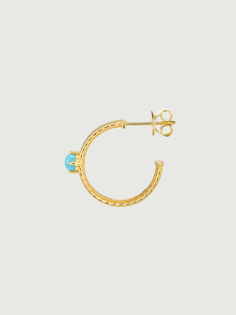 Twist Texture Turquoise Hoop Earrings