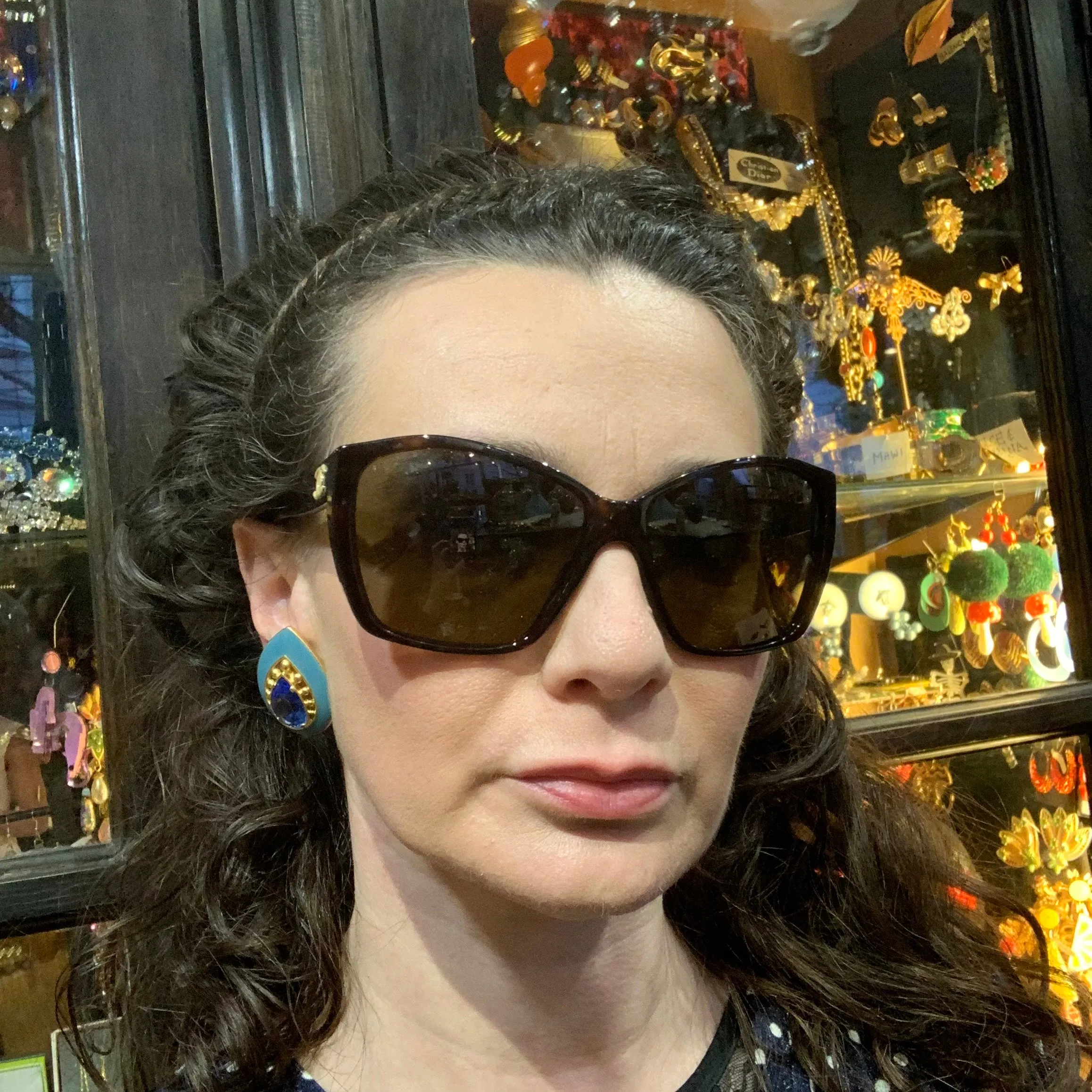Yves Saint Laurent Turquoise blue clip on earrings